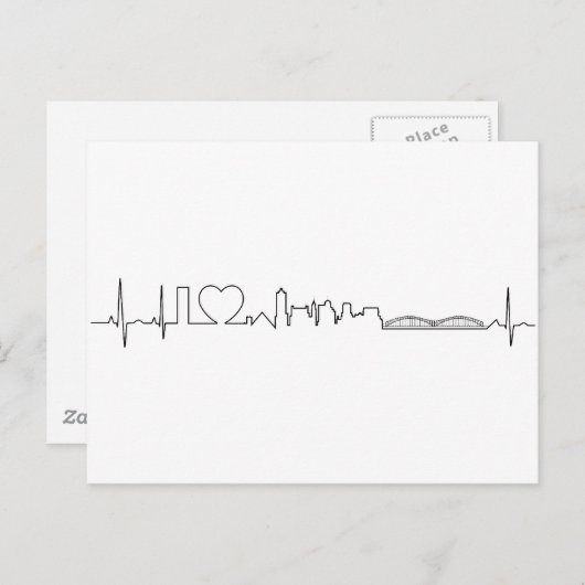 Ik hou van Memphis in een uitzonderlijke ecg stijl Briefkaart (Voorkant / Achterkant)
