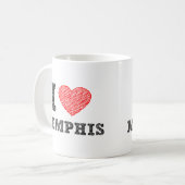 Ik hou van Memphis Koffiemok (Voorkant links)