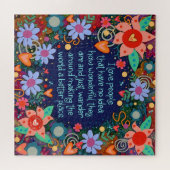 Ik hou van mensen citeren hart bloemen legpuzzel (Horizontaal)