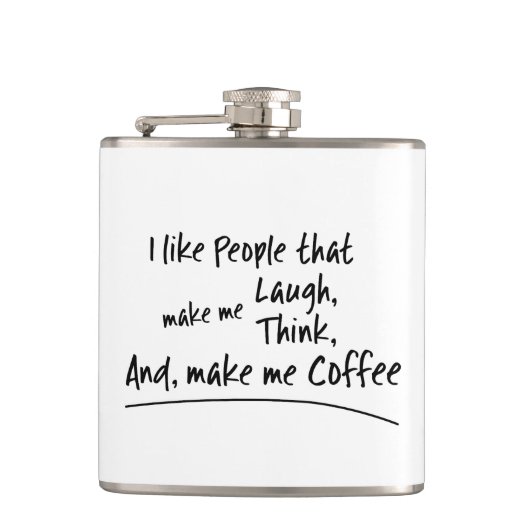 Ik hou van mensen die koffie maken... heupfles (Voorkant)