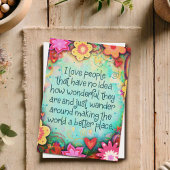 Ik hou van mensen  grillige bloemen vrolijk kaart