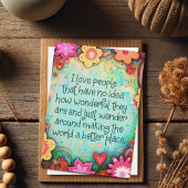 Ik hou van mensen  grillige bloemen vrolijk kaart