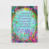 Ik hou van mensen  grillige bloemvogels Kaart (Voorkant)