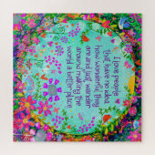 Ik hou van mensen leuke inspiratie grillige bloeme legpuzzel (Horizontaal)