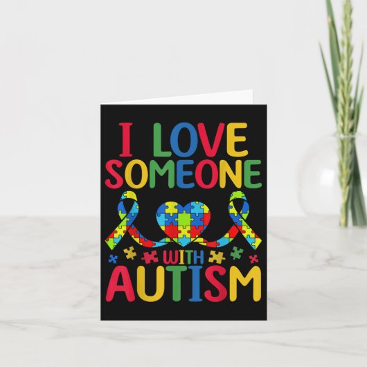Ik hou van mensen met autisme bewustzijn kaart (Voorkant)