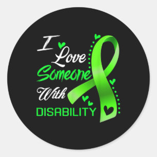 Ik hou van mensen met een handicap bewustzijn ronde sticker