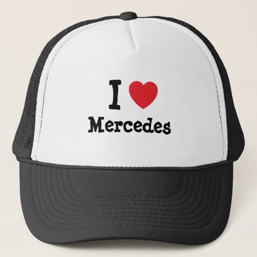 Ik hou van Mercedes hart T-Shirt Trucker Pet (Voorkant)