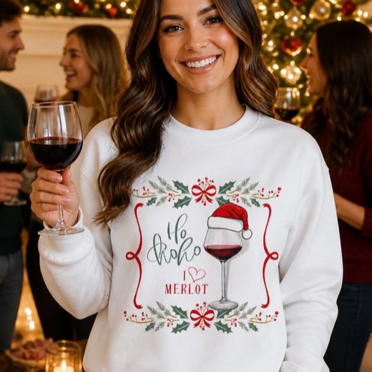 Ik hou van Merlot Kerst T-shirt