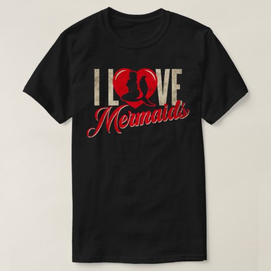 Ik hou van mermaïden1 t-shirt (Design voorkant)