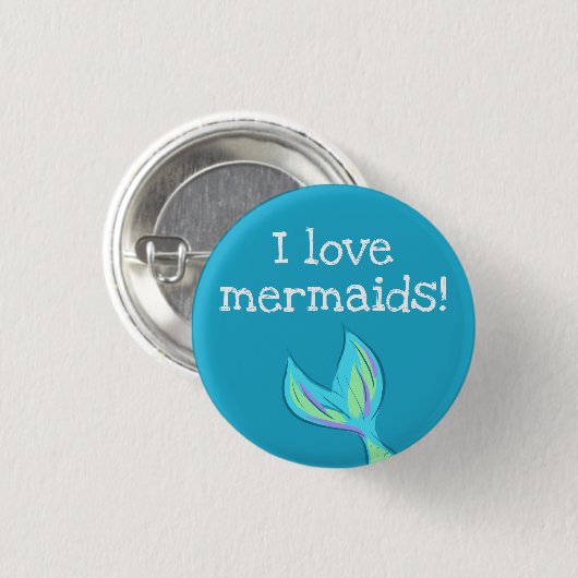 Ik hou van Mermaids! Mermaid Tail Ronde Button 3,2 Cm (Voorkant /achterkant)