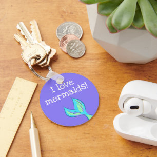 Ik hou van Mermaids! Mermaid Tail Sleutelhanger
