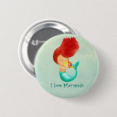 Ik hou van Mermaids Ronde Button 5,7 Cm (Voorkant /achterkant)