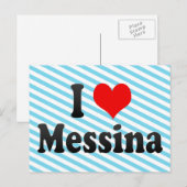 Ik hou van Messina, Italië Briefkaart (Voorkant / Achterkant)