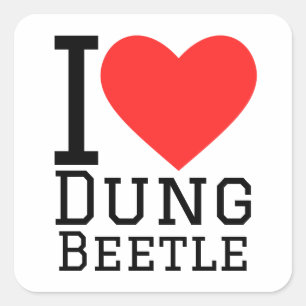 Ik hou van mestkevers vierkante sticker