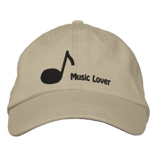Ik hou van met muziek geborduurde cap pet
