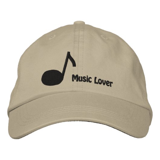 Ik hou van met muziek geborduurde cap pet (Voorkant)