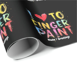 Ik hou van met vingers verven, grappige Valentijn Cadeaupapier