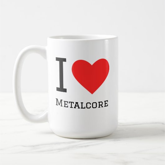 Ik hou van metalcore koffiemok (Links)