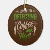 Ik hou van metalen die koffie en kranen detecteren keramisch ornament (Links)