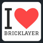 Ik hou van metselaar vierkante sticker<br><div class="desc">Ik hou van metselaar,  voor bouwliefhebbers</div>