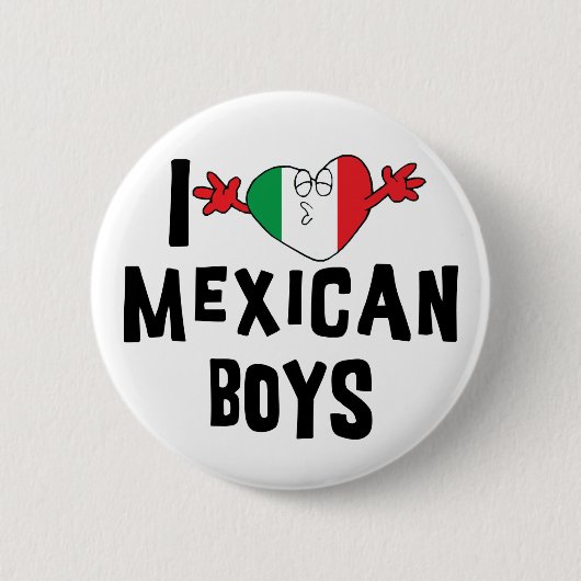 Ik hou van Mexicaanse jongens Ronde Button 5,7 Cm (Voorkant)