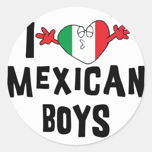Ik hou van Mexicaanse jongens Ronde Sticker (Voorkant)