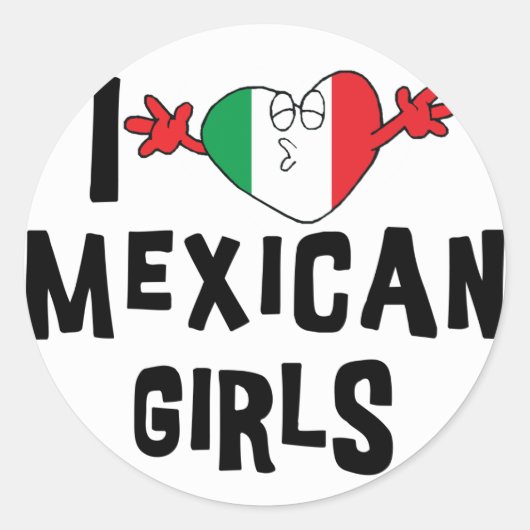 Ik hou van Mexicaanse meisjes Ronde Sticker (Voorkant)
