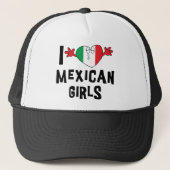 Ik hou van Mexicaanse meisjes Trucker Pet (Voorkant)
