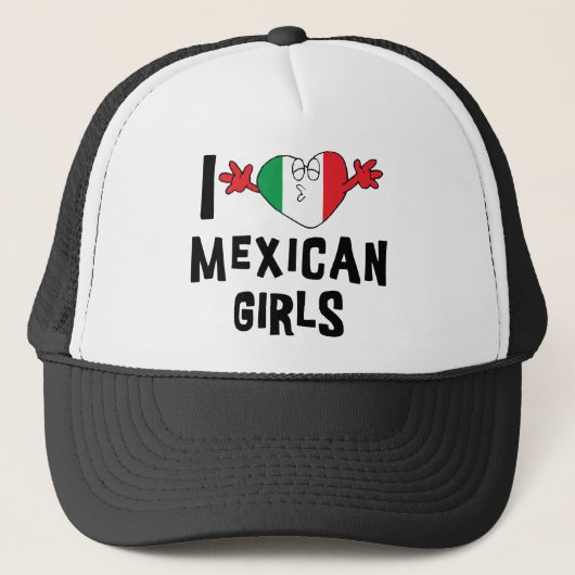 Ik hou van Mexicaanse meisjes Trucker Pet (Voorkant)