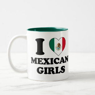 Ik hou van Mexicaanse meisjes Tweekleurige Koffiemok