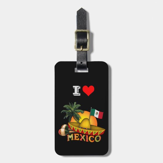 Ik hou van Mexico Bagagelabel (Voorkant verticaal)