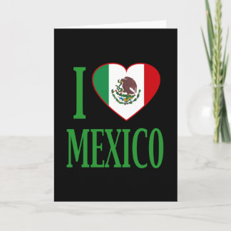 Ik hou van Mexico met een vlaggetje Kaart