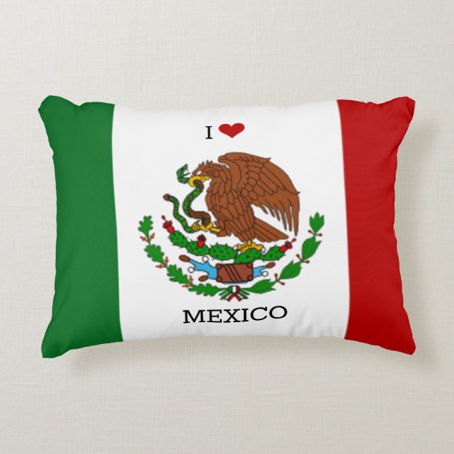 ik hou van mexico - mexicaanse vlag, accent kussen (Voorkant)