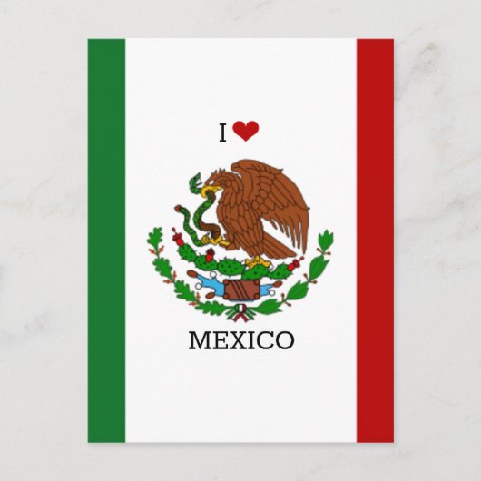 ik hou van mexico - mexicaanse vlag, briefkaart (Voorkant)
