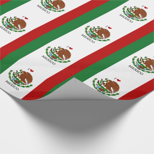 ik hou van mexico - mexicaanse vlag cadeaupapier (Hoek)