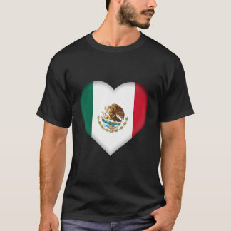 Ik hou van Mexico Mexicaanse vlag hart outfit T-shirt