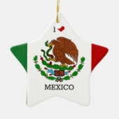 Ik hou van Mexico, Mexicaanse vlag Keramisch Ornament (Voorkant)