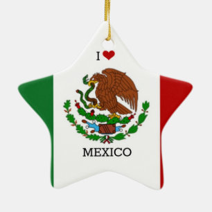 Ik hou van Mexico, Mexicaanse vlag Keramisch Ornament