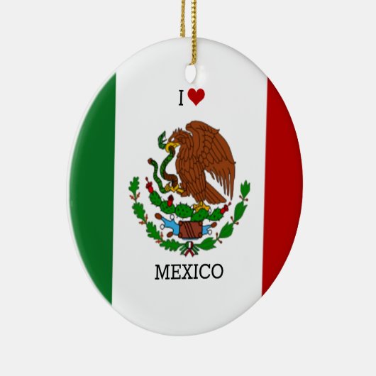 ik hou van mexico - Mexicaanse vlag Keramisch Ornament (Rechts)