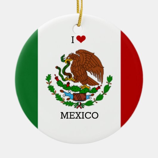 ik hou van mexico - Mexicaanse vlag Keramisch Ornament (Voorkant)