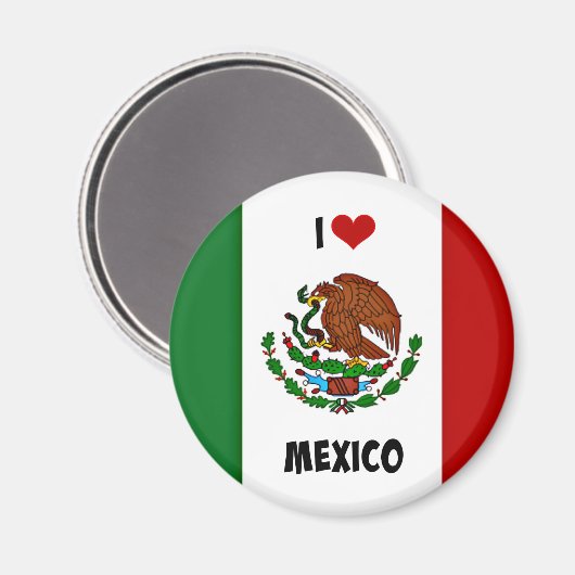 Ik hou van Mexico, Mexicaanse vlag, Magneet (Voorkant / Achterkant)