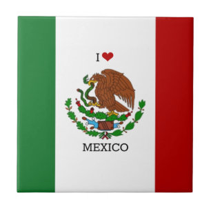 ik hou van mexico - mexicaanse vlag, tegeltje