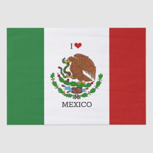 ik hou van mexico - mexicaanse vlag tissuepapier (Voorkant)