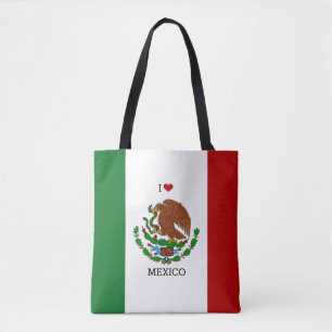 ik hou van mexico - mexicaanse vlag tote bag