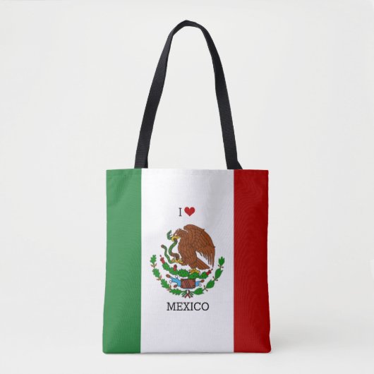 ik hou van mexico - mexicaanse vlag tote bag (Voorkant)