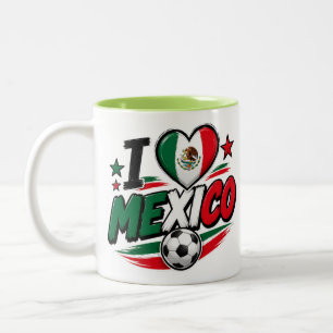 Ik hou van Mexico Voetbal Fan Mok Mexicaanse Tro
