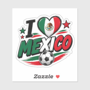 Ik hou van Mexico Voetbalfan Mexicaanse trots vo Sticker
