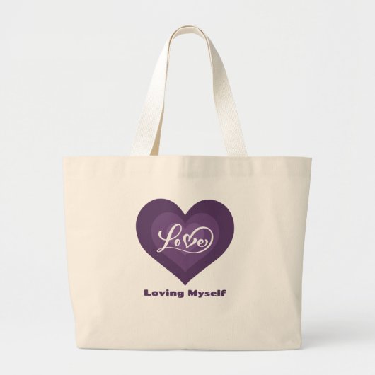 Ik hou van mezelf en van zelfliefde grote tote bag (Voorkant)
