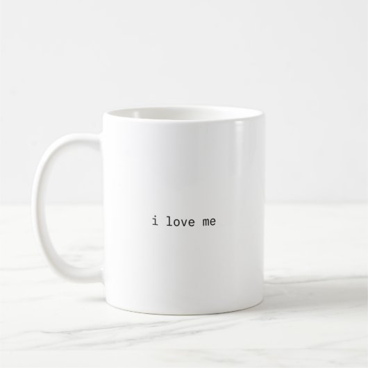 "ik hou van mezelf" minimale koffiemok  (Links)
