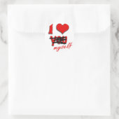 Ik hou van mezelf ronde sticker (Tas)